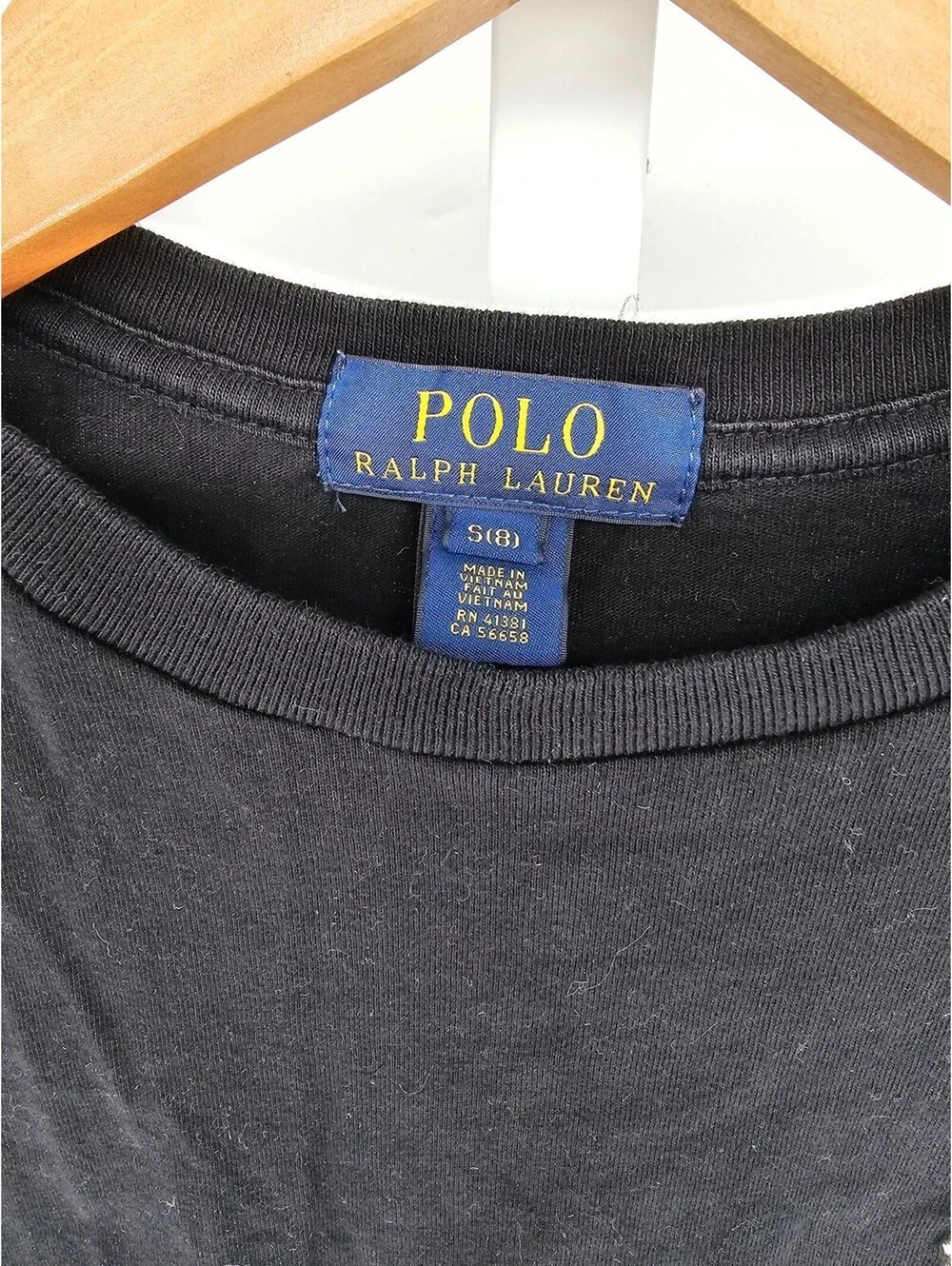 Polo Ralph Lauren Boys Sz S (8) Short Sleeve Classic T Shirt Black White
